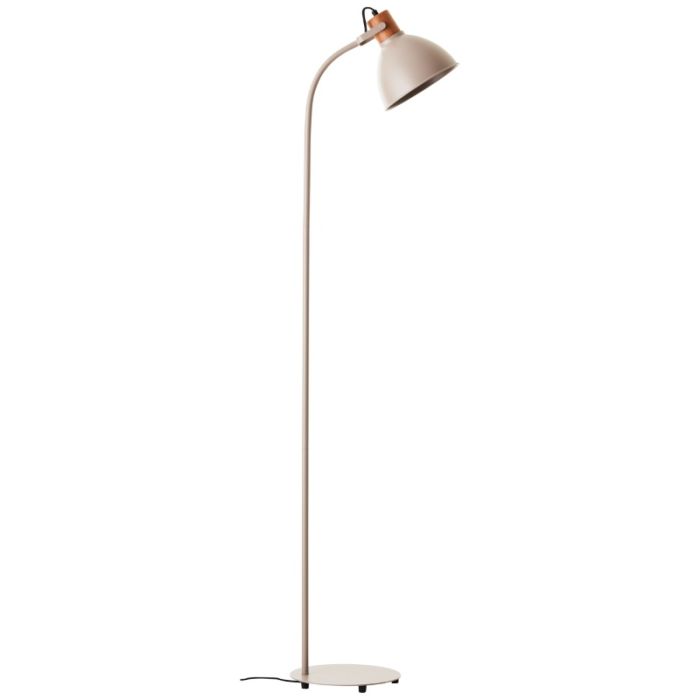 Landelijke vloerlamp taupe, Thalina, met schakelaar