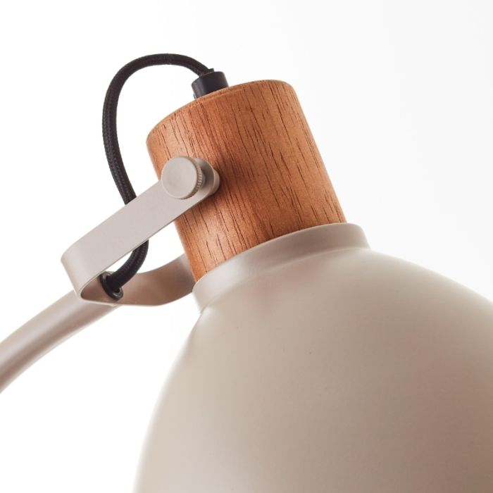 Landelijke vloerlamp taupe, Thalina, met schakelaar