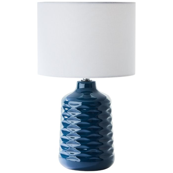 Retro tafellamp blauw, Roelf, met schakelaar