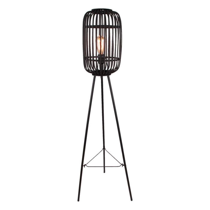 Moderne Vloerlamp Brain, zwart, hout