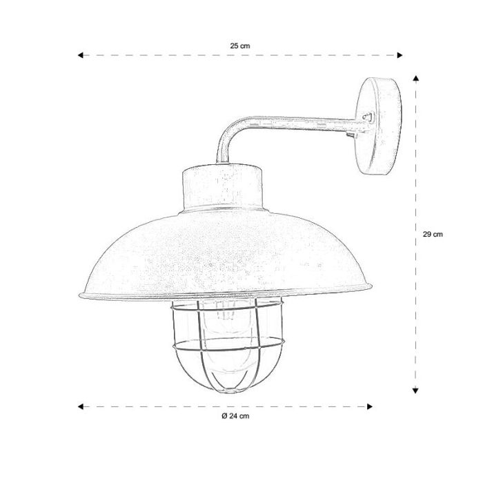 Industriële buitenlamp zwart, Jaymiley, IP44