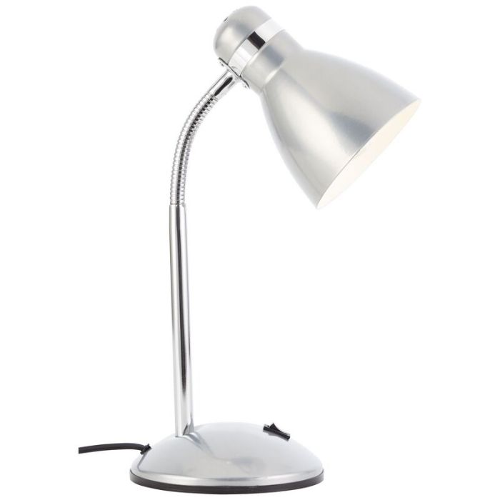 Kunststof bureaulamp zilver, Santana, met schakelaar