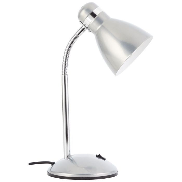 Kunststof bureaulamp zilver, Santana, met schakelaar