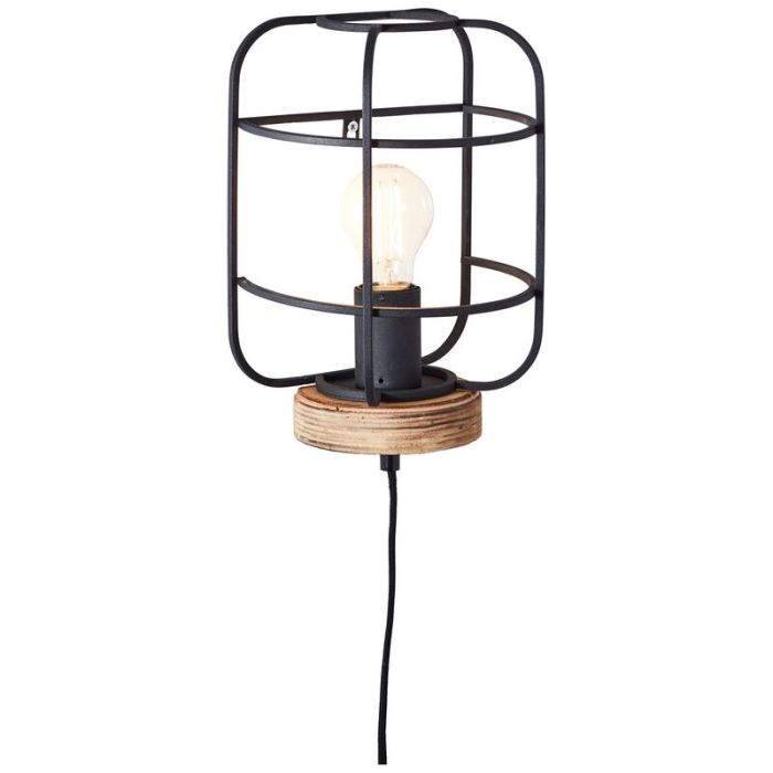 Industriële wandlamp Taede, Metaal, met aan/uit schakelaar op het snoer