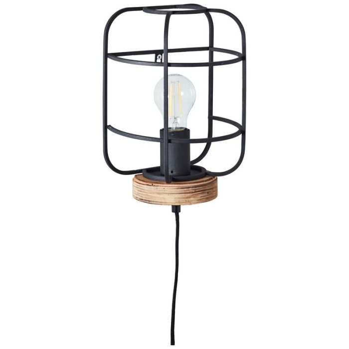 Industriële wandlamp Taede, Metaal, met aan/uit schakelaar op het snoer