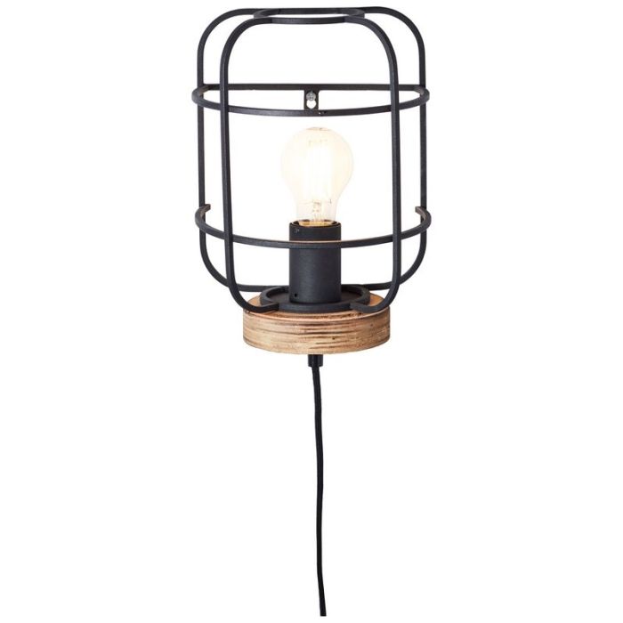 Industriële wandlamp Taede, Metaal, met aan/uit schakelaar op het snoer