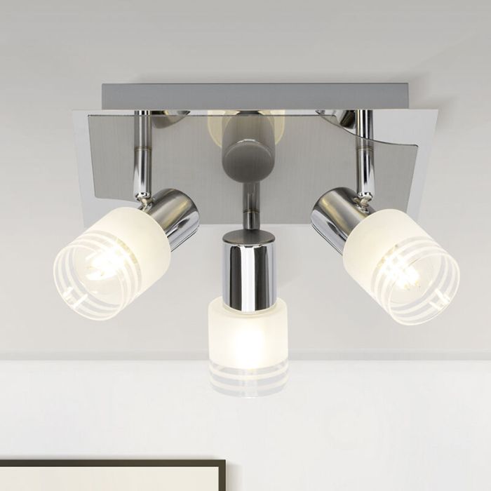 Metalen plafondspot chroom, Blake, 28W, 2700K LED