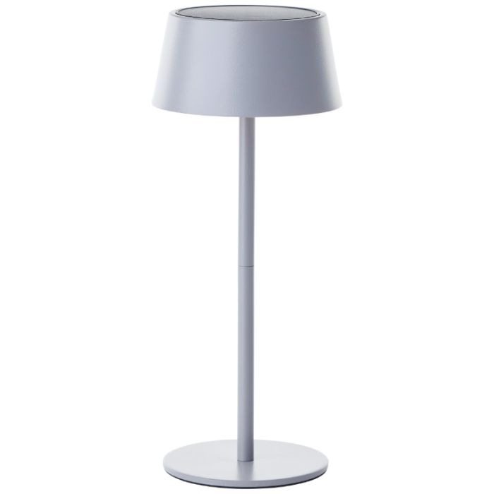 Moderne buiten wandlamp op zonne-energie grijs, Soumaya, 4W, 3000K LED, IP44, 3-staps dimbaar