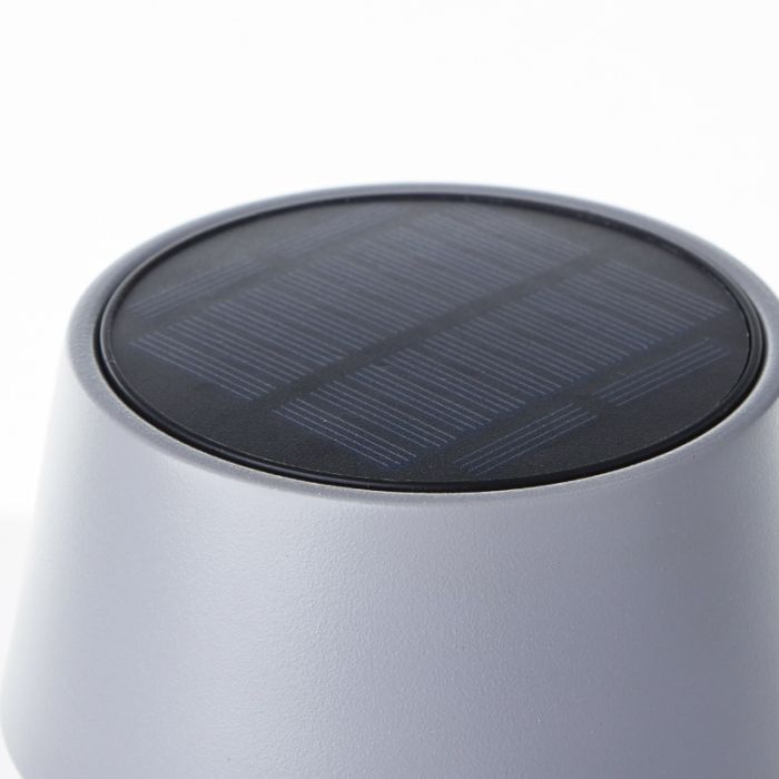 Moderne buiten wandlamp op zonne-energie grijs, Soumaya, 4W, 3000K LED, IP44, 3-staps dimbaar