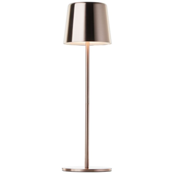 Moderne oplaadbare buiten tafellamp koper, Skander, 4W, warm tot koud wit verstelbare LED, IP44, met touchdimmer