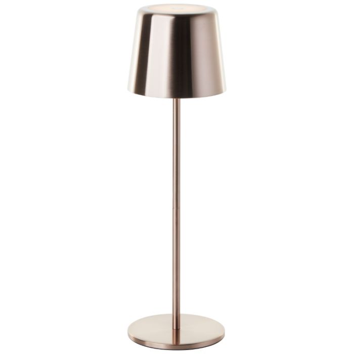 Moderne oplaadbare buiten tafellamp koper, Skander, 4W, warm tot koud wit verstelbare LED, IP44, met touchdimmer