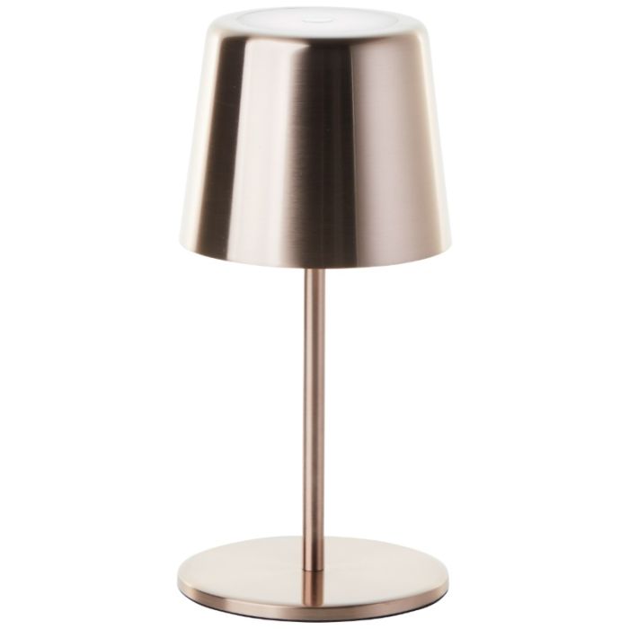 Moderne oplaadbare buiten tafellamp koper, Skander, 4W, warm tot koud wit verstelbare LED, IP44, met touchdimmer