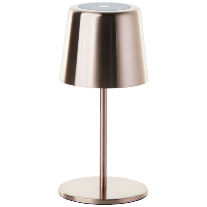 Moderne oplaadbare buiten tafellamp koper, Skander, 4W, warm tot koud wit verstelbare LED, IP44, met touchdimmer