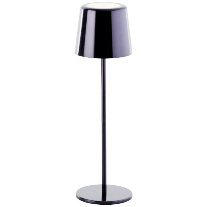 Moderne oplaadbare buiten tafellamp zwart, Skander, 4W, warm tot koud wit verstelbare LED, IP44, met touchdimmer