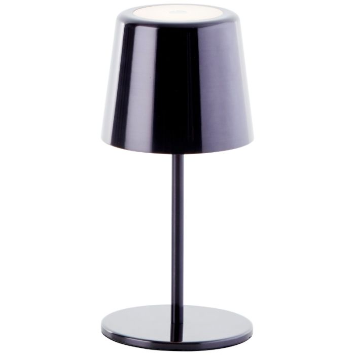 Moderne oplaadbare buiten tafellamp zwart, Skander, 4W, warm tot koud wit verstelbare LED, IP44, met touchdimmer