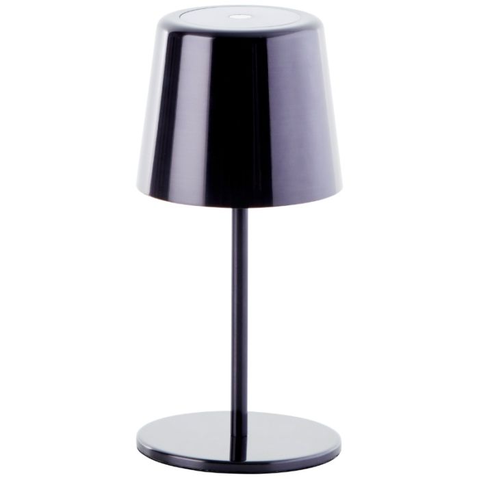 Moderne oplaadbare buiten tafellamp zwart, Skander, 4W, warm tot koud wit verstelbare LED, IP44, met touchdimmer