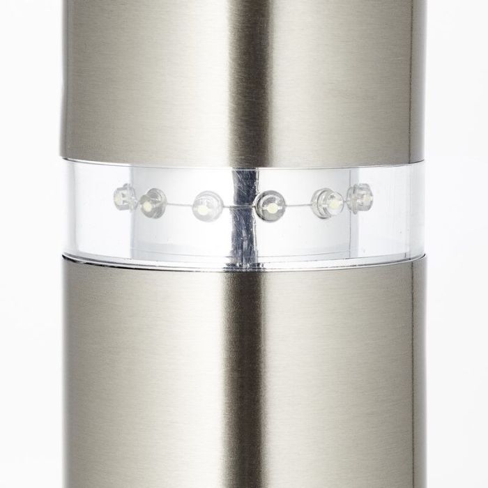 Kunststof staande buitenlamp met schemersensor chroom, Sage, 2W, 3000K LED, IP44