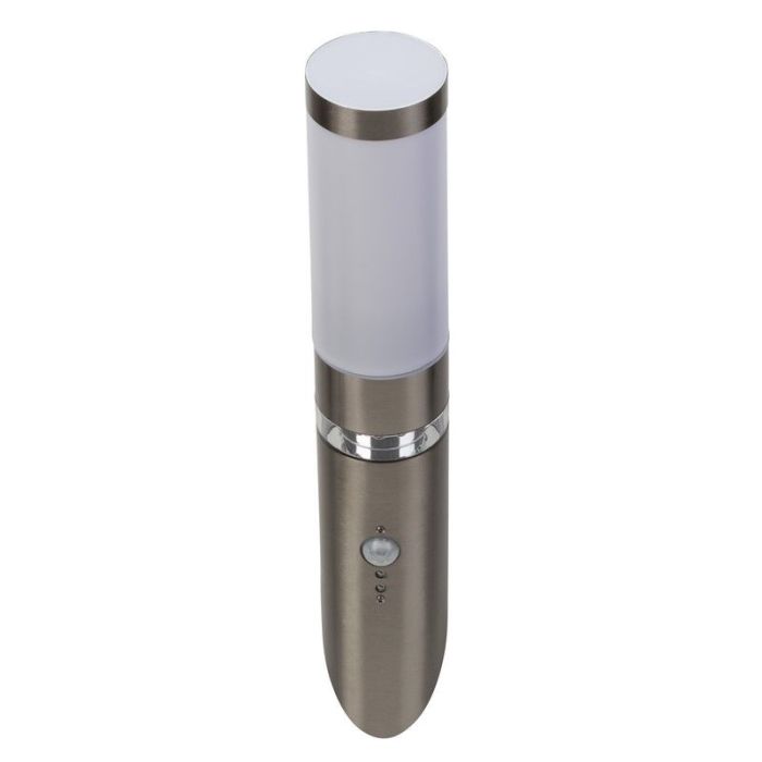 Kunststof buiten wandlamp met bewegingssensor chroom, Sage, 4W, 3000K LED, IP44