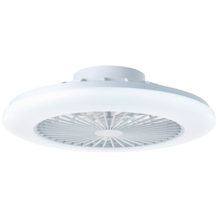 Moderne plafondventilator wit, Sofieke, 40W, RGBW LED, met afstandsbediening