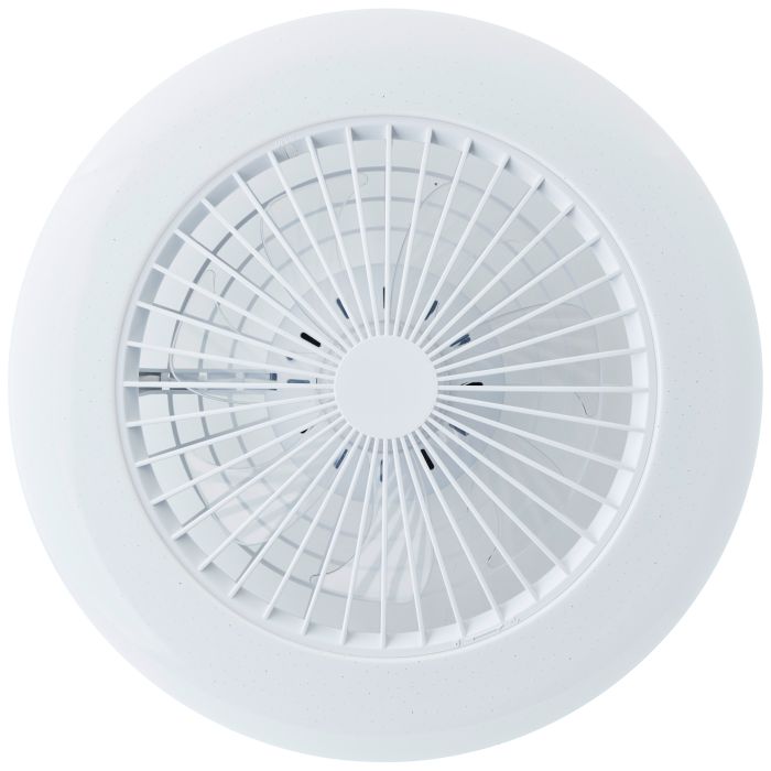 Moderne plafondventilator wit, Sofieke, 40W, RGBW LED, met afstandsbediening
