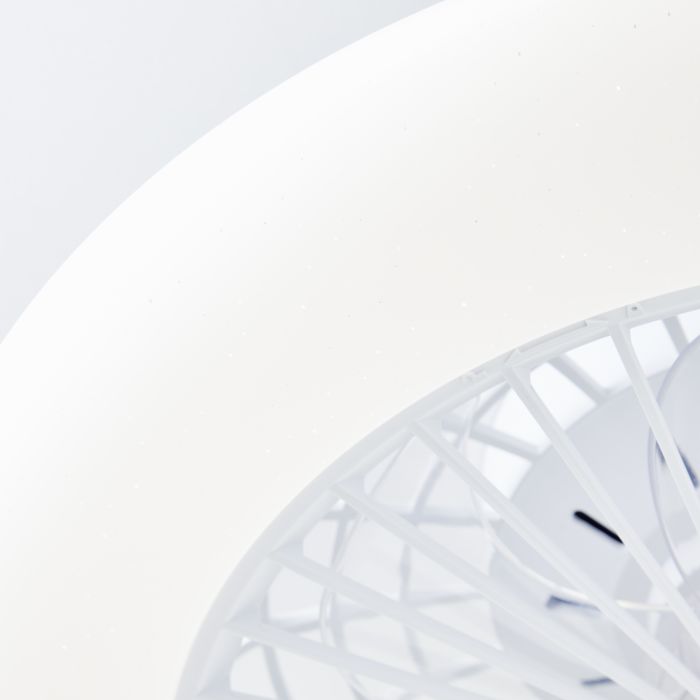 Moderne plafondventilator wit, Sofieke, 40W, RGBW LED, met afstandsbediening