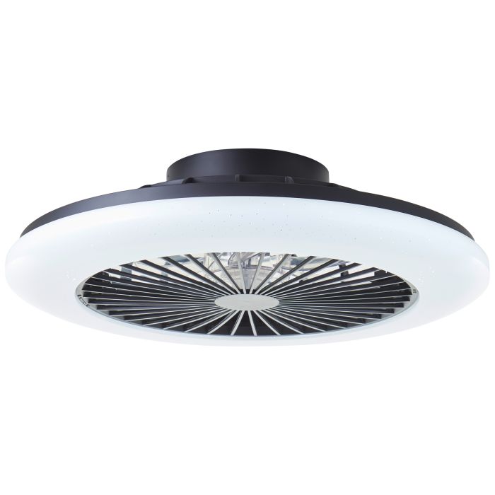 Moderne plafondventilator zwart, Sofieke, 40W, RGBW LED, met afstandsbediening