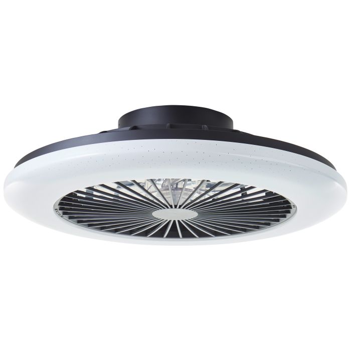 Moderne plafondventilator zwart, Sofieke, 40W, RGBW LED, met afstandsbediening