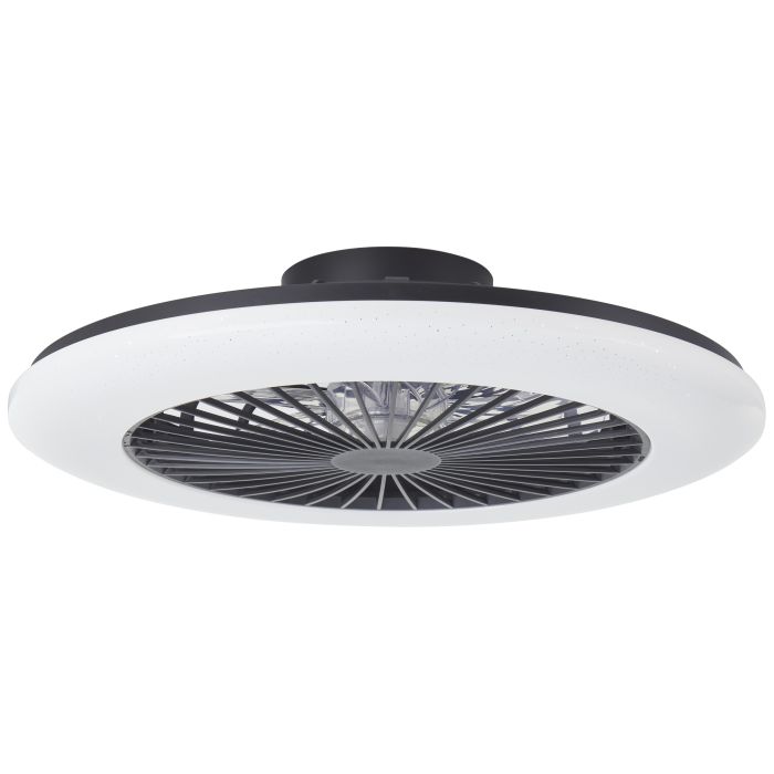 Moderne plafondventilator zwart, Sofieke, 48W, RGBW LED, met afstandsbediening