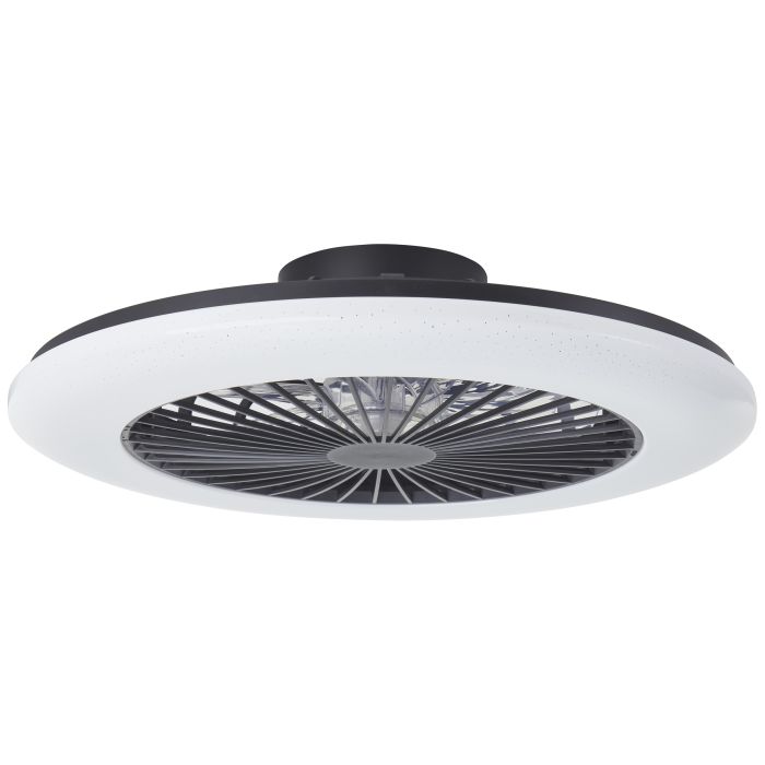 Moderne plafondventilator zwart, Sofieke, 48W, RGBW LED, met afstandsbediening