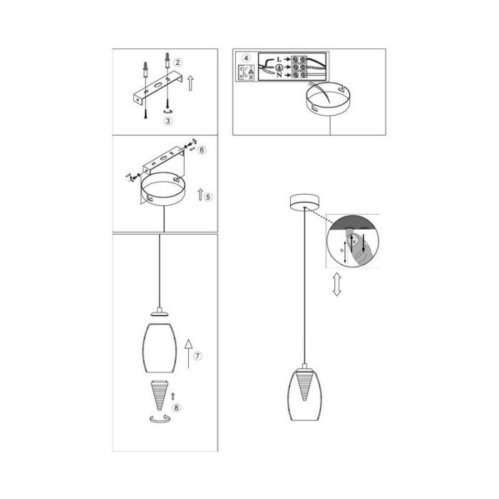 Moderne hanglamp Aliyah, Chroom