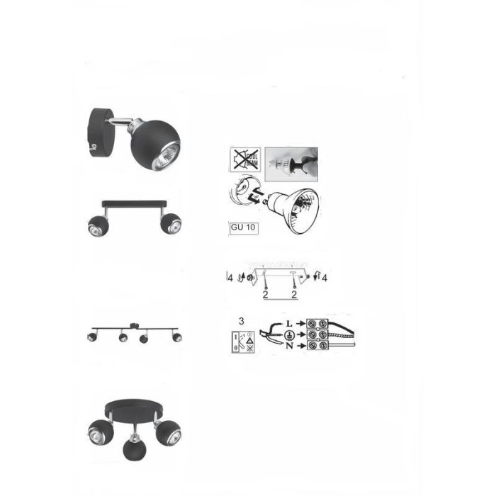 Metalen plafondlamp wit, Jorvienelly, 2,5W, 3000K LED