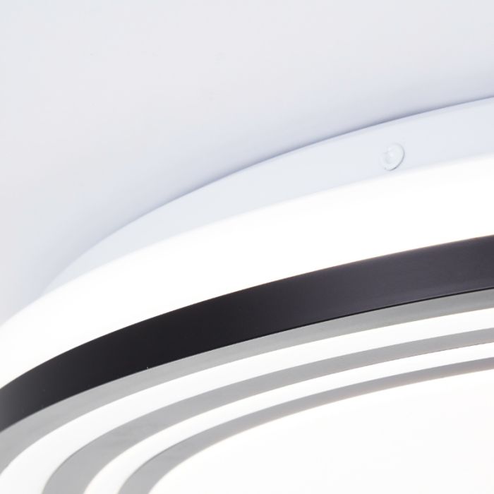 Moderne plafondlamp zwart, Merlijn, 36W, white switch LED, met afstandsbediening