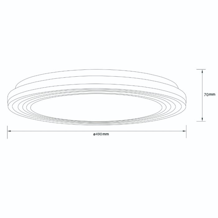 Moderne plafondlamp zwart, Merlijn, 36W, white switch LED, met afstandsbediening