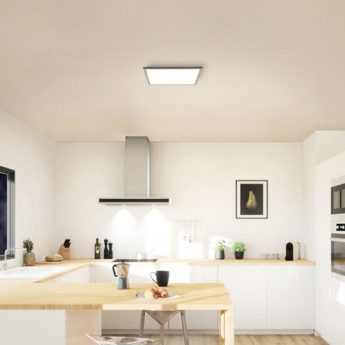 Moderne LED paneel plafondlamp zwart, Usman, 24W, 4000K LED