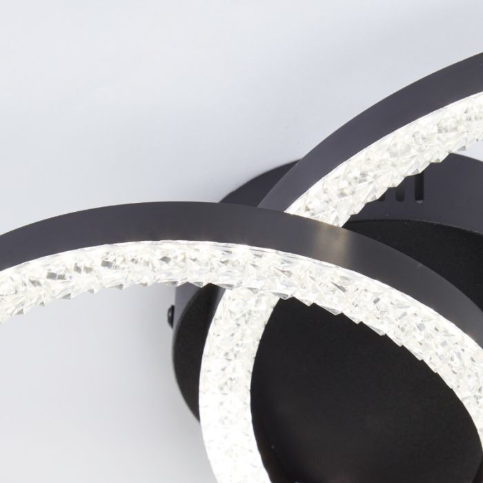 Design plafondlamp zwart, Maladon, 20W, 4000K LED