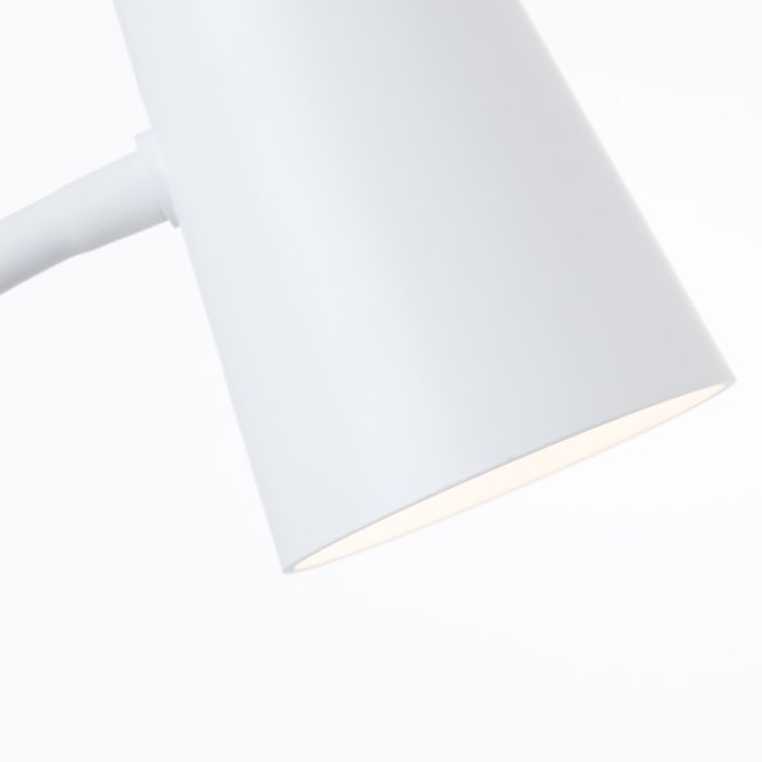 Kunststof klemlamp wit, Musab, 7W, 3000K LED, 3-staps dimbaar
