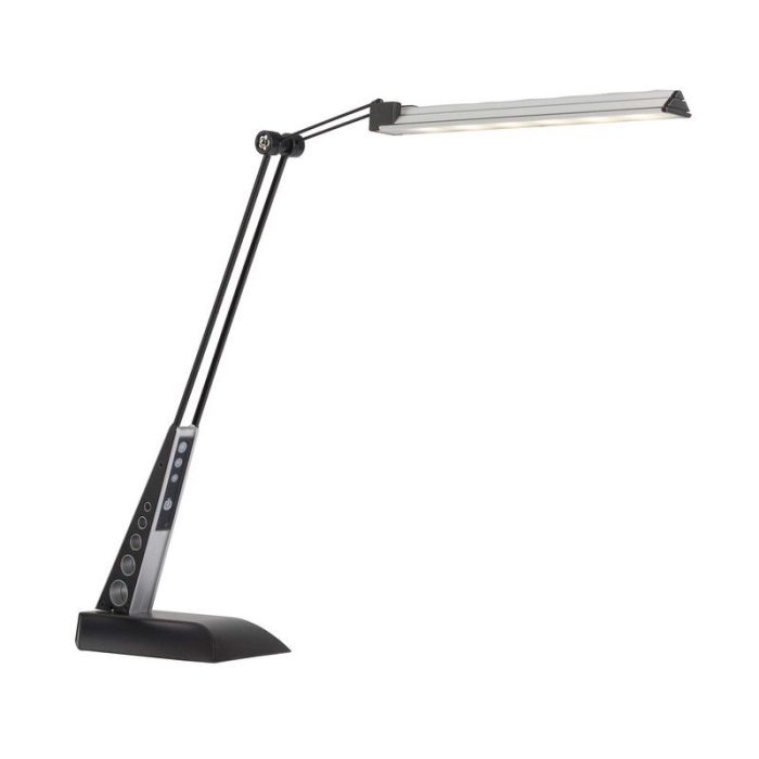 Zwarte, Chroom bureaulamp Leyana