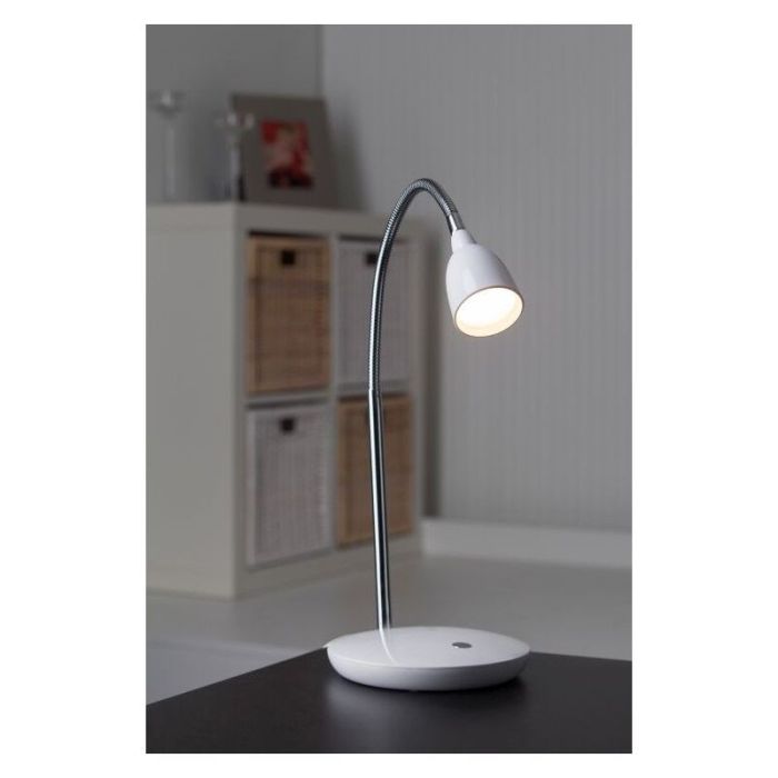 Kunststof bureaulamp wit, Kit, 3W, 3000K LED, met schakelaar
