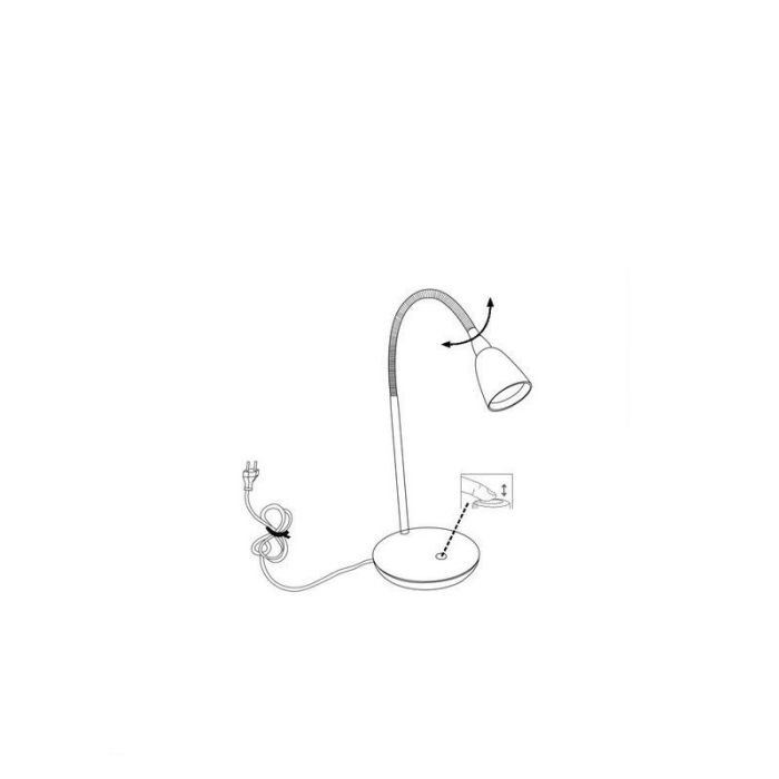 Kunststof bureaulamp wit, Kit, 3W, 3000K LED, met schakelaar