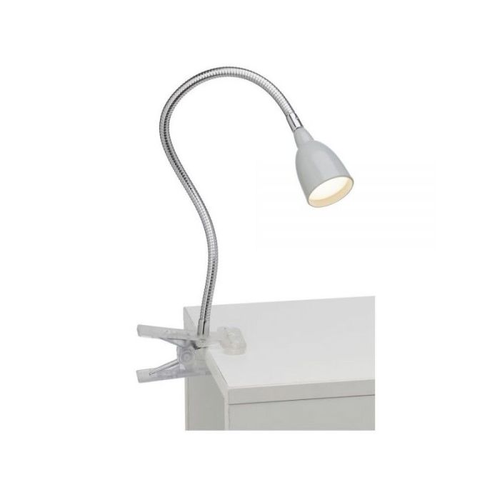 Kunststof klemspot grijs, Kit, 2,4W, 3000K LED, met schakelaar