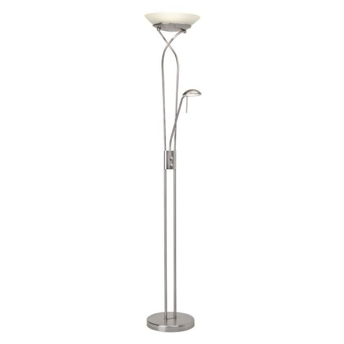 Moderne staande leeslamp chroom, Joann, 18W, 3000K LED, met schakelaar