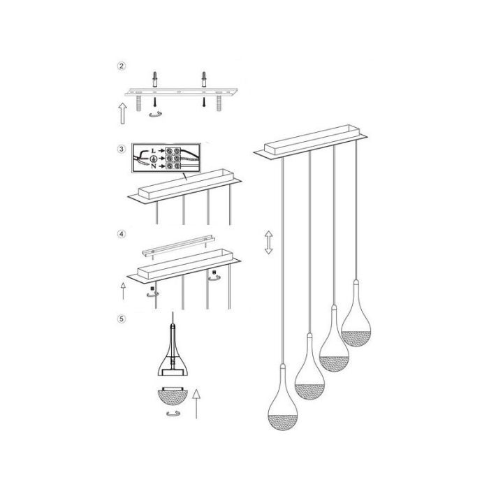 Klassieke hanglamp Emma, Chroom