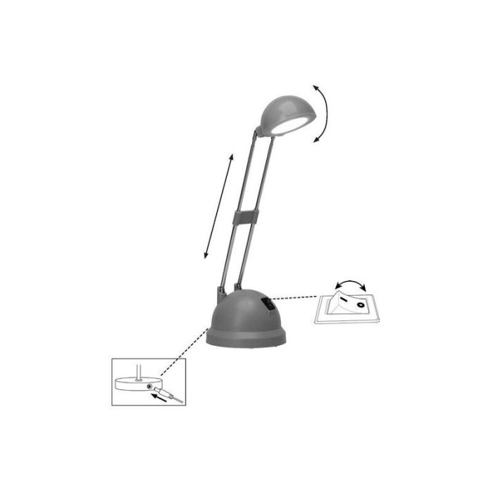 Moderne bureaulamp grijs, Louna, 6W, 2700K LED, met schakelaar