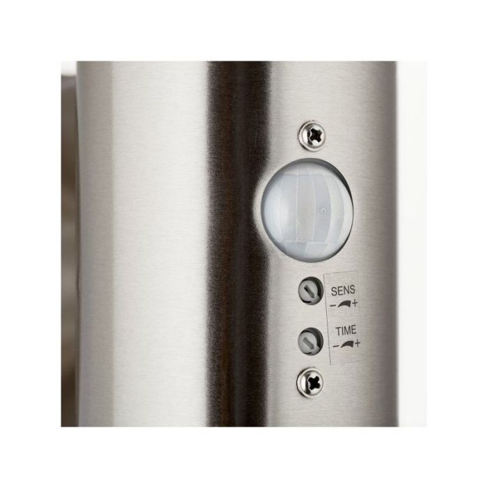 Kunststof buiten wandlamp met bewegingssensor chroom, Sage, 4W, 3000K LED, IP44