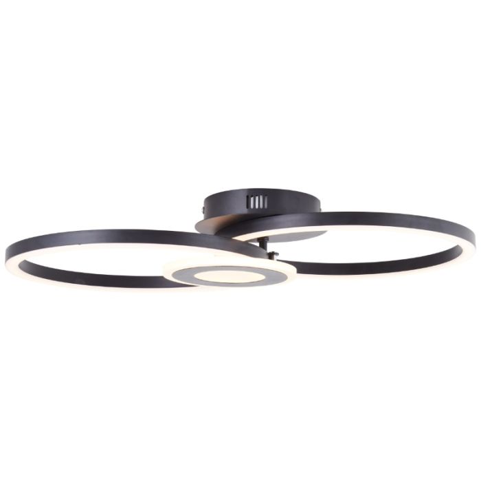 Design plafondlamp zwart, Volkert, 24W, 3000K LED