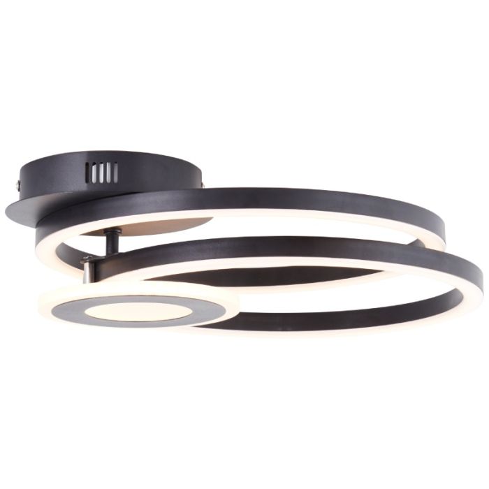 Design plafondlamp zwart, Volkert, 24W, 3000K LED