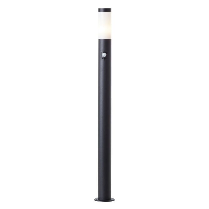 Metalen staande buitenlamp met bewegingssensor zwart, Meis, IP44