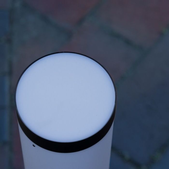 Metalen staande buitenlamp met bewegingssensor zwart, Meis, IP44