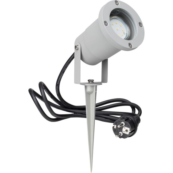 Grijze prikspot Shanna, Metaal, 3W warm wit LED