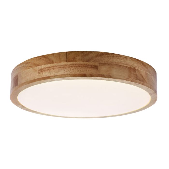 Moderne plafonnière hout, Asude, 60W, warm tot koud wit verstelbare LED, met afstandsbediening
